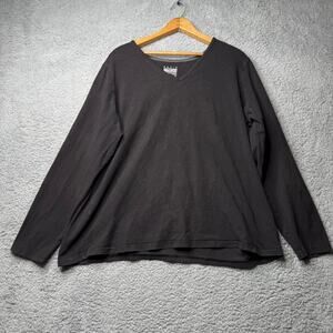 Basic Editions Shirt Women's 1X Black Long Sleeve